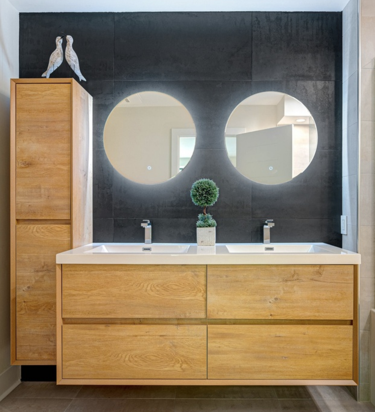 Bathroom vanity project with furniture-quality finish